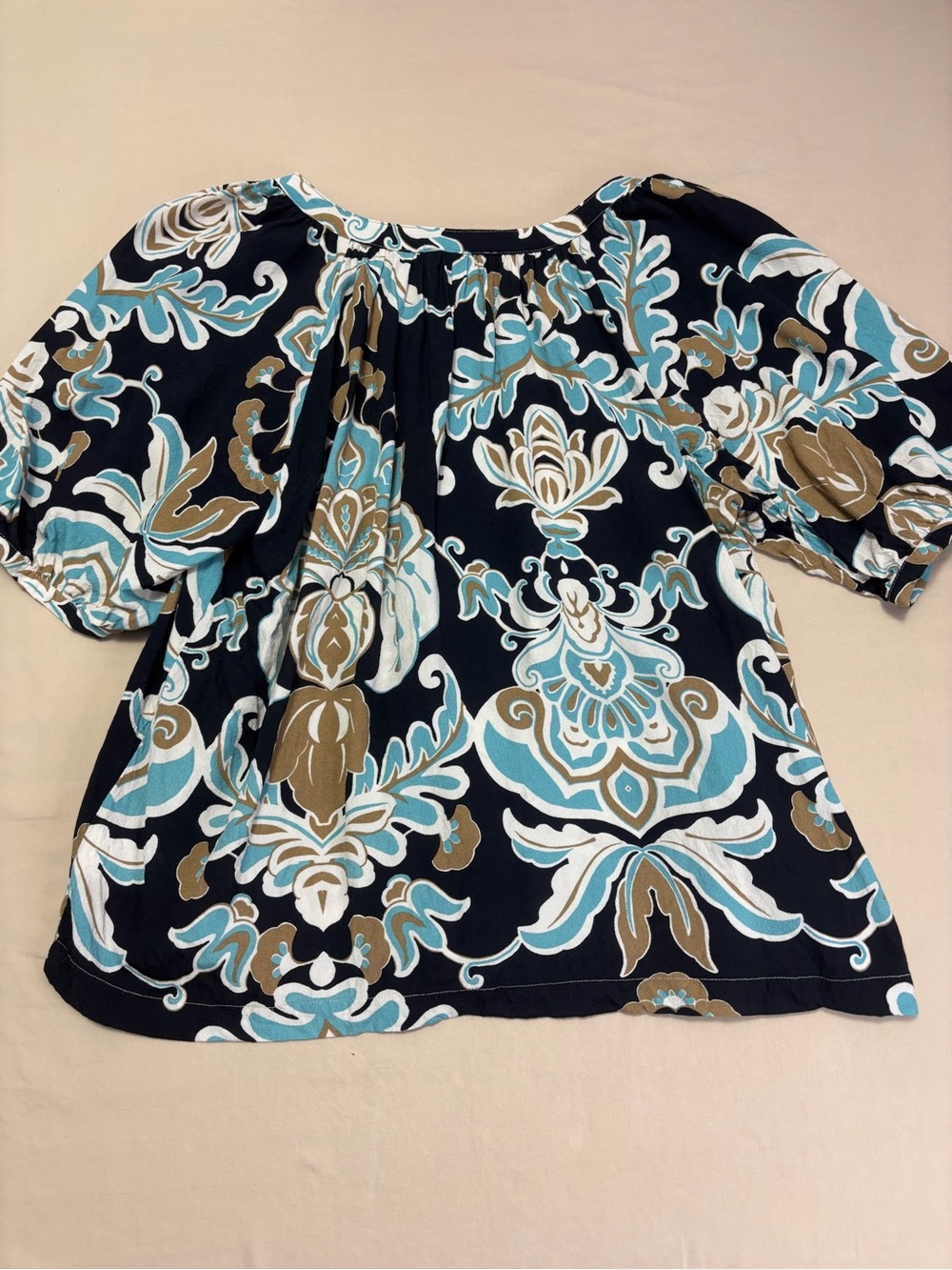 Karen Kane Black & Blue Floral Print Button-Front Blouse Women's Size 2X - Picture 6 of 6